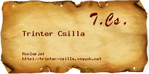 Trinter Csilla névjegykártya